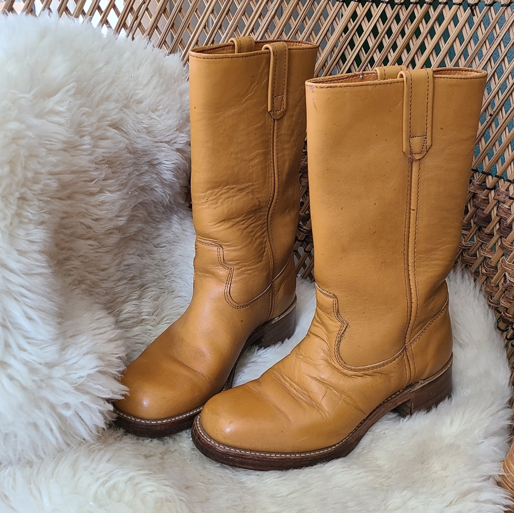 Vintage leather Sears brand 70's campus boots